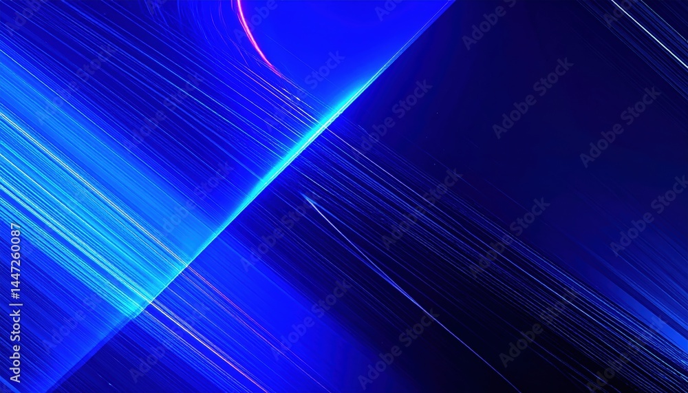 Poster a vibrant blue abstract background featuring dynamic lines and twinkling stars, creating a sense of 