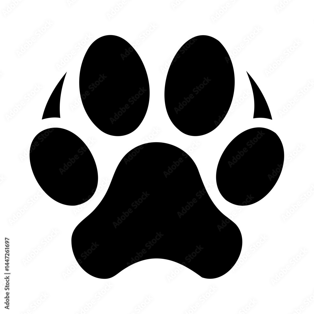 Poster paw print vector image for animal lovers and pet owners ideal for logo design and print projects onl