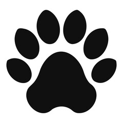 Fototapeta premium Black animal paw print vector illustration for pet lovers and animal rescue organizations and veterinary clinics isolated on transparent background