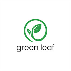 Green leaf icons logo with circle .Leaves of trees and plants.vegan,vegetarian,environment ,growth vector