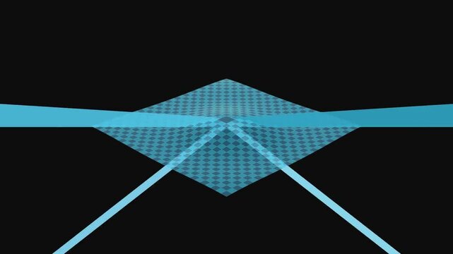 A 3D grid-like plane transforms into a rippling bowl using a sinusoidal height map, showcasing spatial deformation.