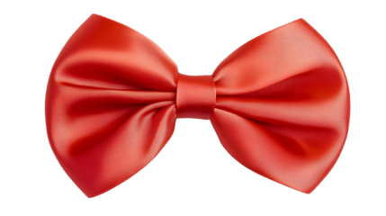 Realistic Red Bow Tie Illustration Isolated Transparent Background