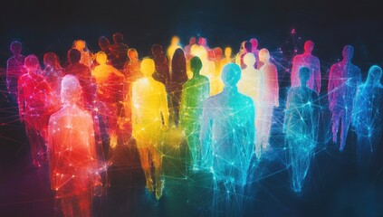 Colorful figures, interconnected