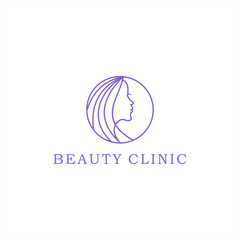 spa logo simple Woman face logo vector. feminine skin care clinic logo with modern beauty style  natural beauty  Vector