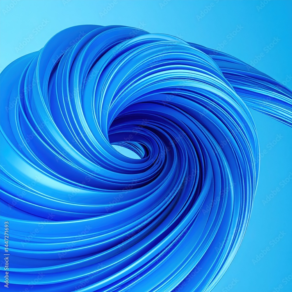 Poster a vibrant blue spiral background featuring varying shades of blue, creating a dynamic and visually e