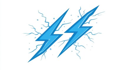Blue Lightning Bolt Symbol
