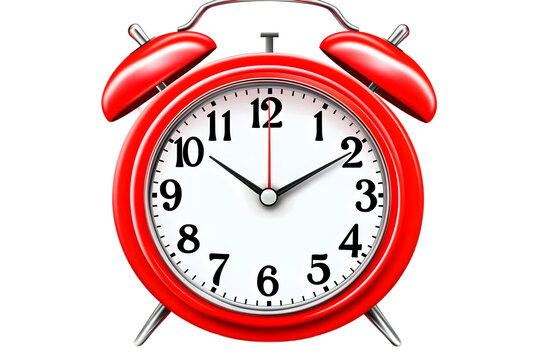 Red Alarm Clock Illustration Isolated Transparent Background