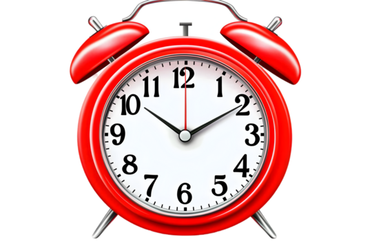 Red Alarm Clock Illustration Isolated Transparent Background