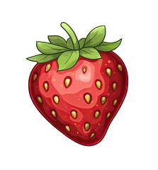 Obraz premium Ripe Strawberry Illustration