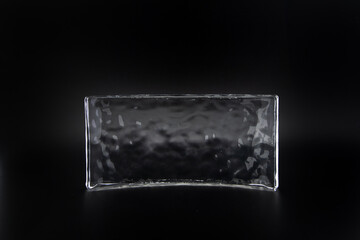 Modern Glass Blocks Isolated on Black Background for Stylish Wall Construction and Interior Design