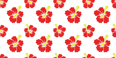 tropical hibiscus flower seamless pattern for summer fashion, beach prints, and hawaiian designs. hand drawn illustration perfect for textile, fabric, and print design.