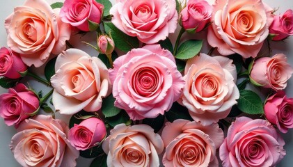 Naklejka premium Subtle rose pattern arranged in square tessellation , texture, flower