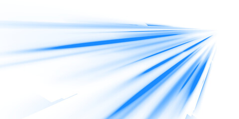 PNG vector blue light trail with abstract automobile blur and dynamic motion, glowing light beam and streak effect on futuristic road, PNG night light design for speed disco illustration background. © ira11998877