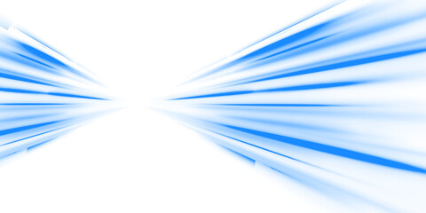 PNG blue motion blur trail with speed light and car beam. © ira11998877