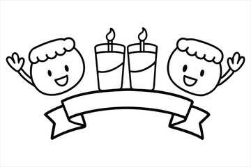 cute cartoon hands raising colorful drinks coloring page
