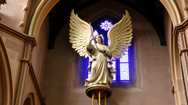 Engel, antiker Barockengel in einer Kirche, sehr alter Barockengel