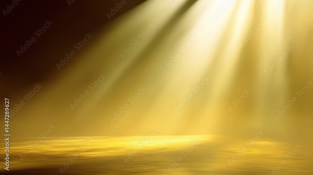 Poster abstract yellow background with sunlight beams creating soft glow