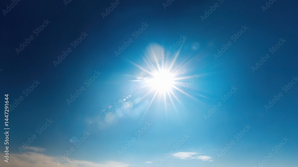Poster clear blue sky with soft vignette effect for background use
