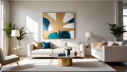 Fototapeta premium Photo interior modern design room 3d illustration