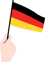 Woman's hand holding the Germany flag
