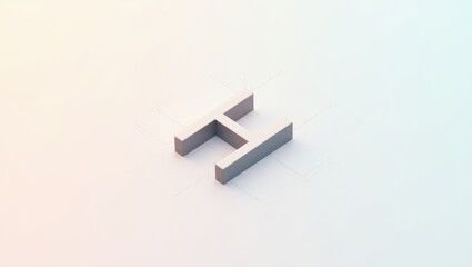 langgraph. Minimalistic white letter H 3D icon on pastel gradient background, modern technology concept, digital design, clean composition for website, app, branding, UI, graphic project, light color