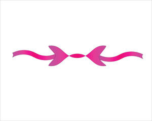 Red bow tie ribbon on white background