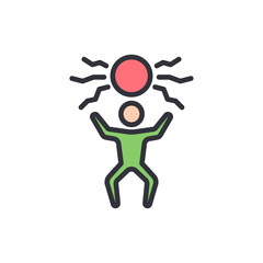 Magic ball colored icons, minimalist vector illustration ,simple transparent graphic element .Isolated on white background