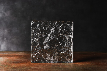 Transparent Glass Blocks on Dark Background — Stylish Material for Bedrooms, Bathrooms, and...