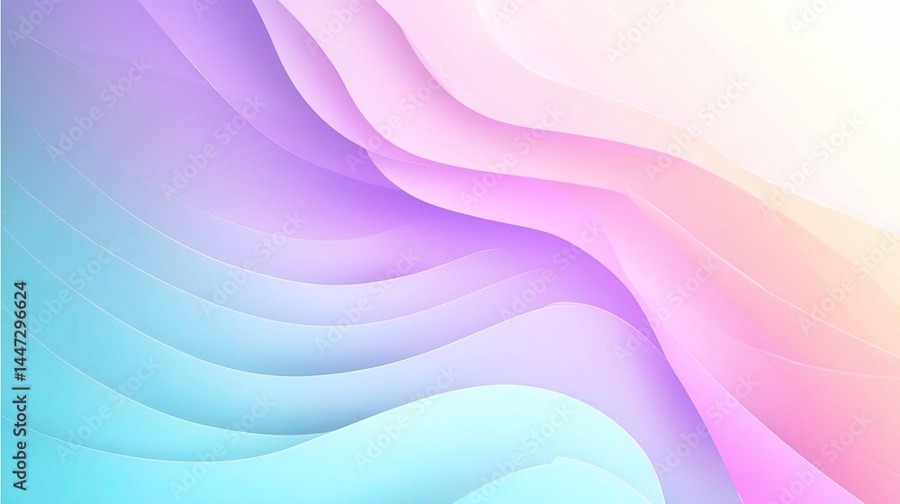 Aufkleber subtle abstract pastel wave background with smooth gradient layers