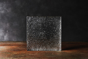 Transparent Glass Blocks on Dark Background — Stylish Material for Bedrooms, Bathrooms, and...