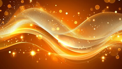 Abstract Luxury Swirling Gold Particles Background with Christmas Golden Light Shine Bokeh Effect