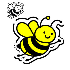 cute bee flying 2.eps