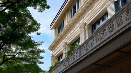 Historic hotel facade showcasing timeless elegance and charm