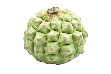 Obraz premium Round, light green fruit displays a unique, textured surface. The fruit appears to be whole and fresh.