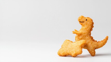 Fototapeta premium Dinosaur Chicken Nuggets: Playful and Delicious Kids' Meal chicken nuggets dinosaur food meal nugget