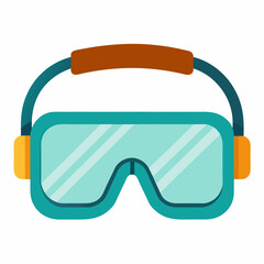 Safety goggles illustration in flat design style  