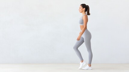Woman practicing fitness techniques indoors in a modern workout space during daylight hours.