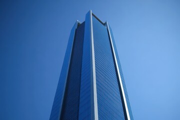 Investment Banking. Modern Skyscrapers in Business District with Blue Sky Background