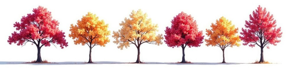 Obraz premium Thin branches stretching on a white background, isolated, trees