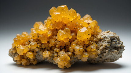 Orpiment (Auripigment, arsenic mineral) isolated on white