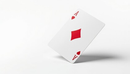Obraz premium A single playing card, flipped up showing its face, isolated on a white background , paper, gamble