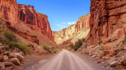 Majestic Canyon Road: A Breathtaking Drive Through Red Rock Formations