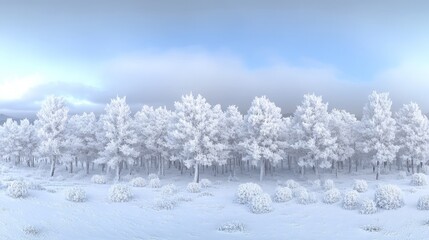 Snowy Trees Path in Winter Wonderland