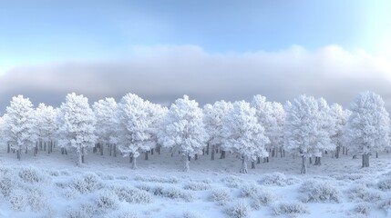 Naklejka premium Snowy Trees Path in Winter Wonderland
