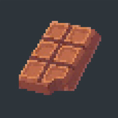 Obraz premium chocolate bar in pixel art style with isolated background