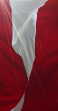Flag of Pordenone city, Italy. 4K Vertical. Loop