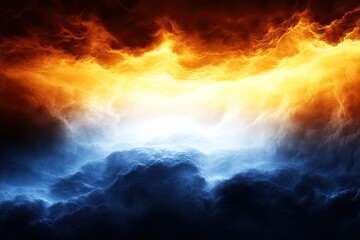 Fiery and icy celestial clouds clash