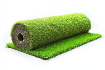 Landscape Business. Gardener Installing Green Turf for Natural Garden Lawn