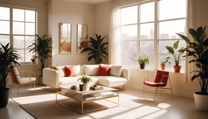 Photo interior modern design room 3d illustration