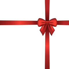 Red satin ribbon and bow.